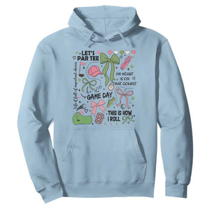 Lets Par-tee Coquette Golf Bows Hoodie Pink and Green Gear Girls Game Day Golfing Tradition TS02 Light Blue Print Your Wear