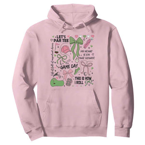 Lets Par-tee Coquette Golf Bows Hoodie Pink and Green Gear Girls Game Day Golfing Tradition TS02 Light Pink Print Your Wear