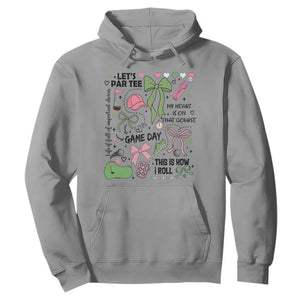 Lets Par-tee Coquette Golf Bows Hoodie Pink and Green Gear Girls Game Day Golfing Tradition TS02 Sport Gray Print Your Wear