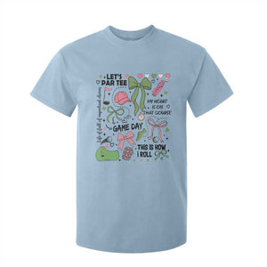 Lets Par-tee Coquette Golf Bows T Shirt For Kid Pink and Green Gear Girls Game Day Golfing Tradition TS02 Light Blue Print Your Wear