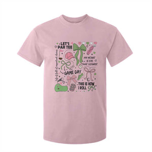 Lets Par-tee Coquette Golf Bows T Shirt For Kid Pink and Green Gear Girls Game Day Golfing Tradition TS02 Light Pink Print Your Wear
