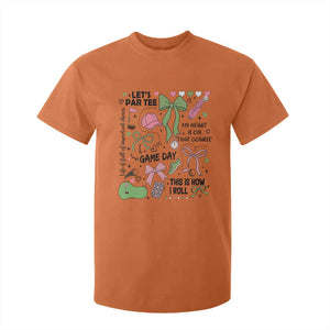 Lets Par-tee Coquette Golf Bows T Shirt For Kid Pink and Green Gear Girls Game Day Golfing Tradition TS02 Orange Print Your Wear