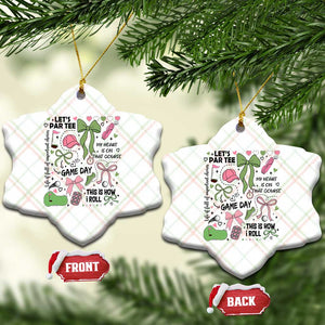 Lets Par-tee Coquette Golf Bows Ceramic Ornament Pink and Green Gear Girls Game Day Golfing Tradition TS02 Print Your Wear
