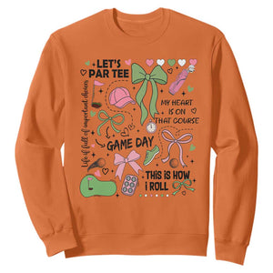 Lets Par-tee Coquette Golf Bows Sweatshirt Pink and Green Gear Girls Game Day Golfing Tradition TS02 Orange Print Your Wear