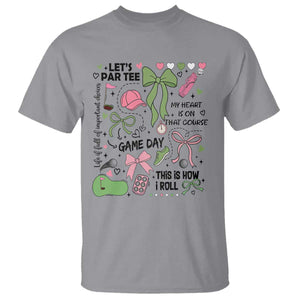Lets Par-tee Coquette Golf Bows T Shirt Pink and Green Gear Girls Game Day Golfing Tradition TS02 Sport Gray Print Your Wear