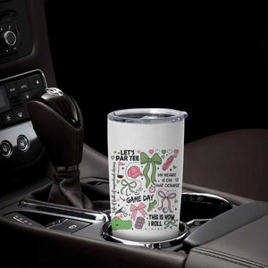 Lets Par-tee Coquette Golf Bows Tumbler Cup Pink and Green Gear Girls Game Day Golfing Tradition TS02 Print Your Wear