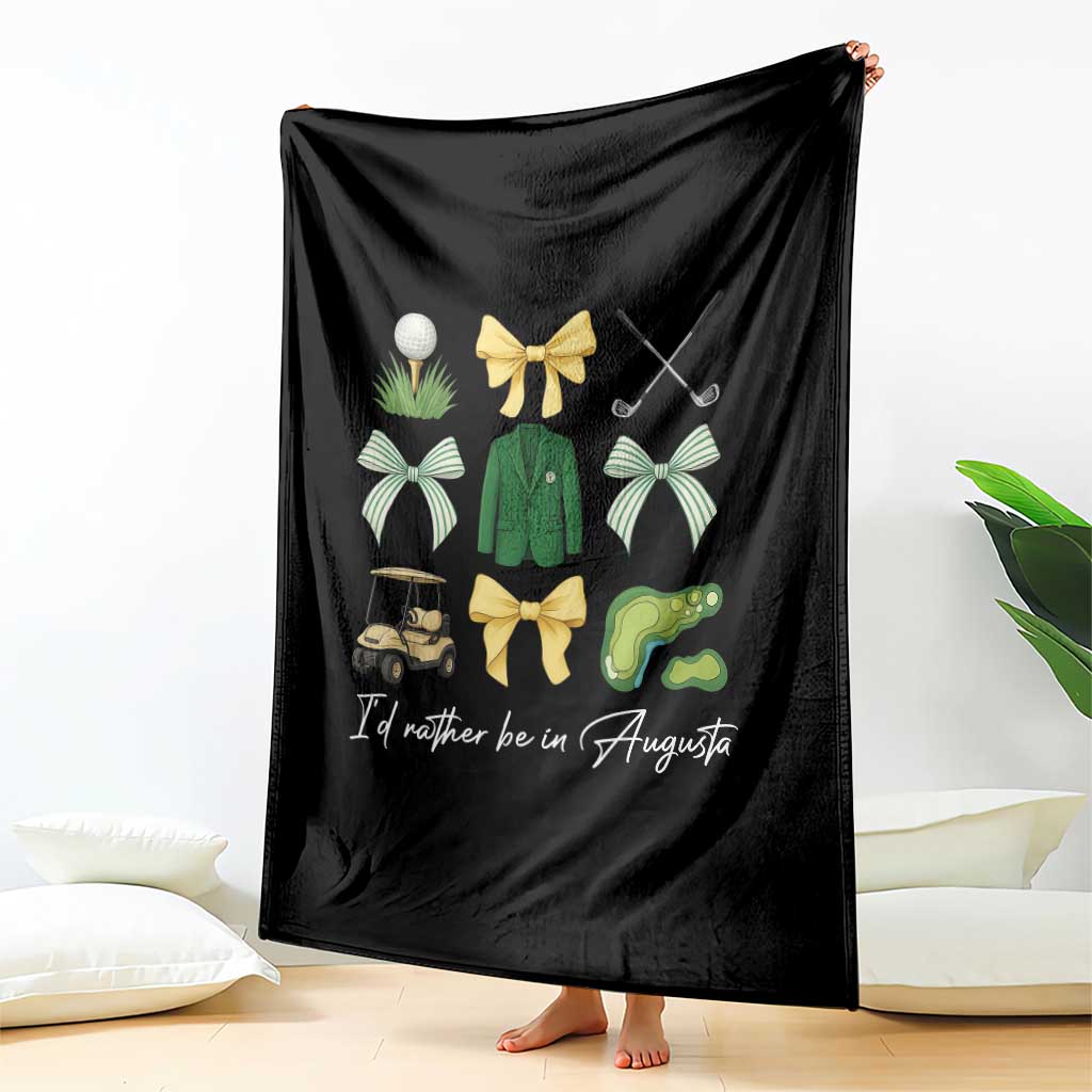 Funny Id Rather Be In Augusta Coquette Golfer Throw Blanket Georgia Golf Traditions Golfing Fan Aesthetic TS02 Print Your Wear