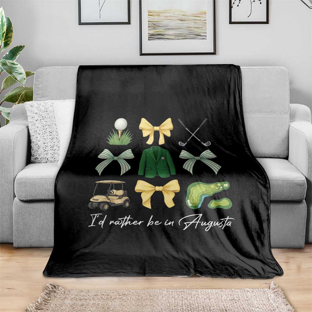 Funny Id Rather Be In Augusta Coquette Golfer Throw Blanket Georgia Golf Traditions Golfing Fan Aesthetic TS02 Print Your Wear