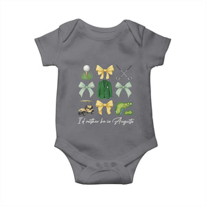 Funny Id Rather Be In Augusta Coquette Golfer Baby Onesie Georgia Golf Traditions Golfing Fan Aesthetic TS02 Charcoal Print Your Wear