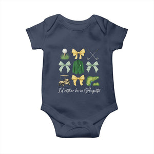 Funny Id Rather Be In Augusta Coquette Golfer Baby Onesie Georgia Golf Traditions Golfing Fan Aesthetic TS02 Navy Print Your Wear