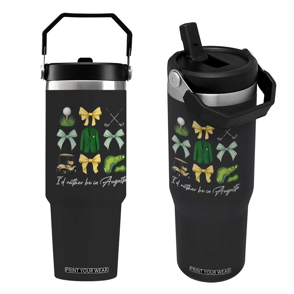 Funny Id Rather Be In Augusta Coquette Golfer Flip Straw Tumbler Georgia Golf Traditions Golfing Fan Aesthetic TS02 One Size: 30 oz Black Print Your Wear