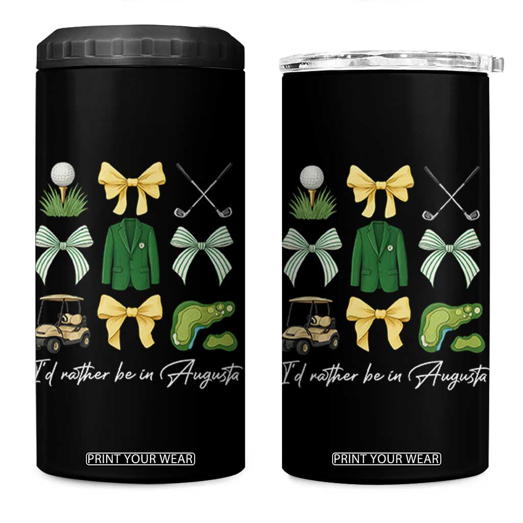 Funny Id Rather Be In Augusta Coquette Golfer 4 in 1 Can Cooler Tumbler Georgia Golf Traditions Golfing Fan Aesthetic TS02 One Size: 16 oz Black Print Your Wear