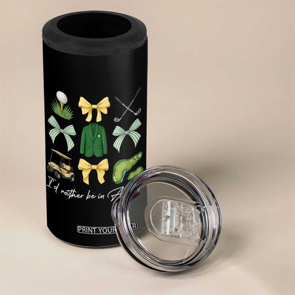 Funny Id Rather Be In Augusta Coquette Golfer 4 in 1 Can Cooler Tumbler Georgia Golf Traditions Golfing Fan Aesthetic TS02 Print Your Wear