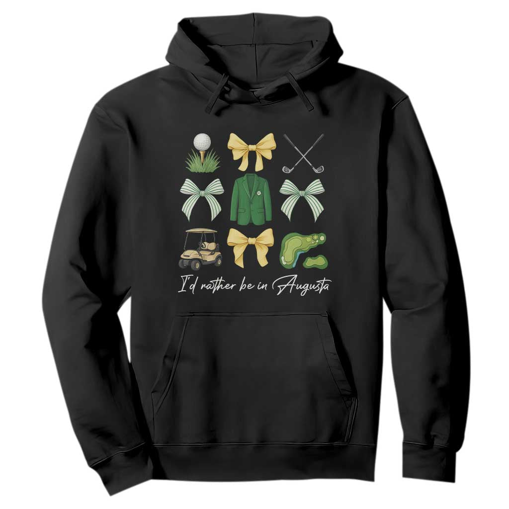 Funny Id Rather Be In Augusta Coquette Golfer Hoodie Georgia Golf Traditions Golfing Fan Aesthetic TS02 Black Print Your Wear