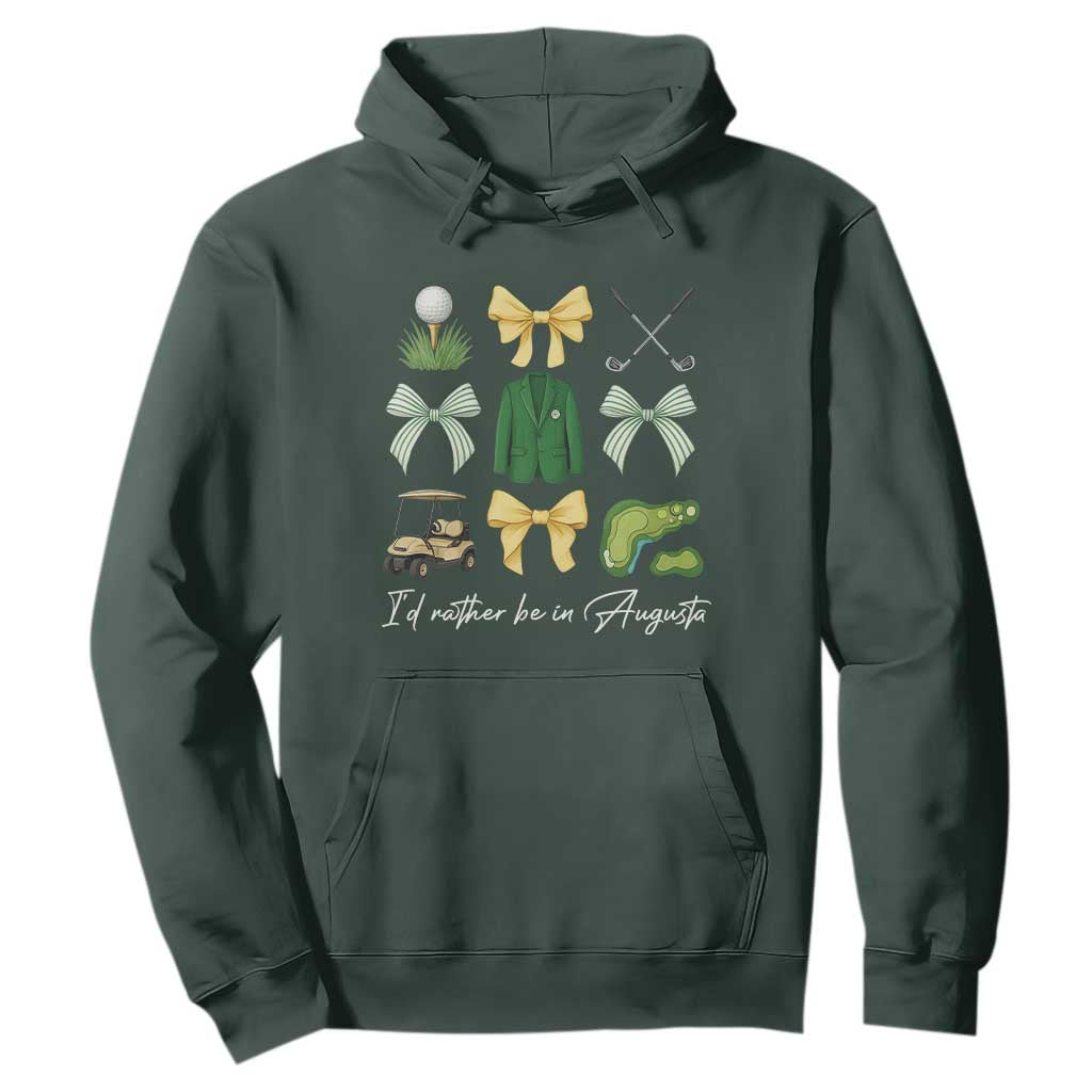 Funny Id Rather Be In Augusta Coquette Golfer Hoodie Georgia Golf Traditions Golfing Fan Aesthetic TS02 Dark Forest Green Print Your Wear