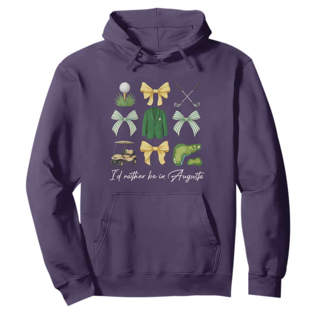 Funny Id Rather Be In Augusta Coquette Golfer Hoodie Georgia Golf Traditions Golfing Fan Aesthetic TS02 Purple Print Your Wear