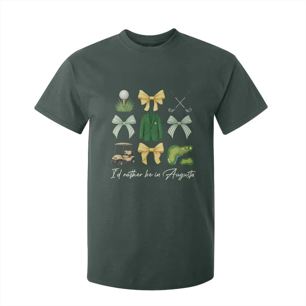 Funny Id Rather Be In Augusta Coquette Golfer T Shirt For Kid Georgia Golf Traditions Golfing Fan Aesthetic TS02 Dark Forest Green Print Your Wear