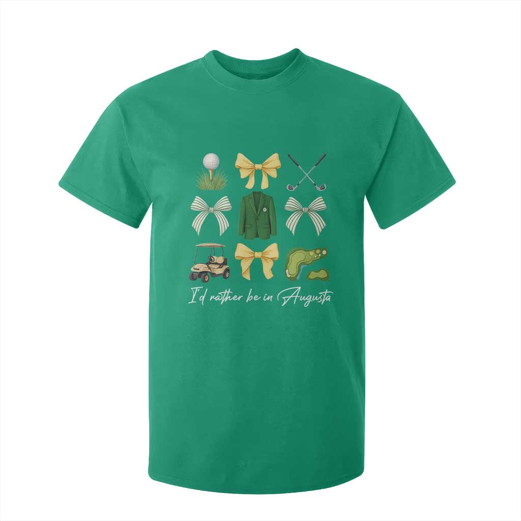 Funny Id Rather Be In Augusta Coquette Golfer T Shirt For Kid Georgia Golf Traditions Golfing Fan Aesthetic TS02 Irish Green Print Your Wear