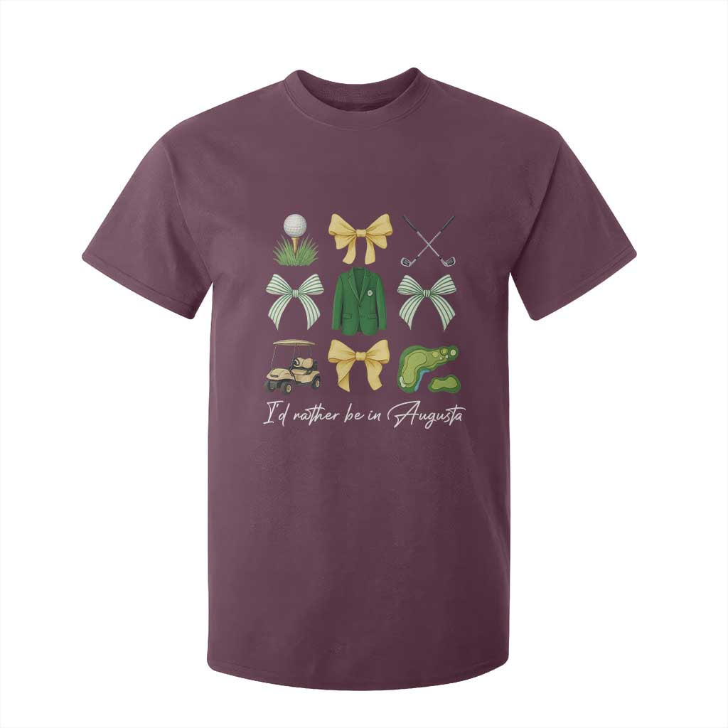 Funny Id Rather Be In Augusta Coquette Golfer T Shirt For Kid Georgia Golf Traditions Golfing Fan Aesthetic TS02 Maroon Print Your Wear