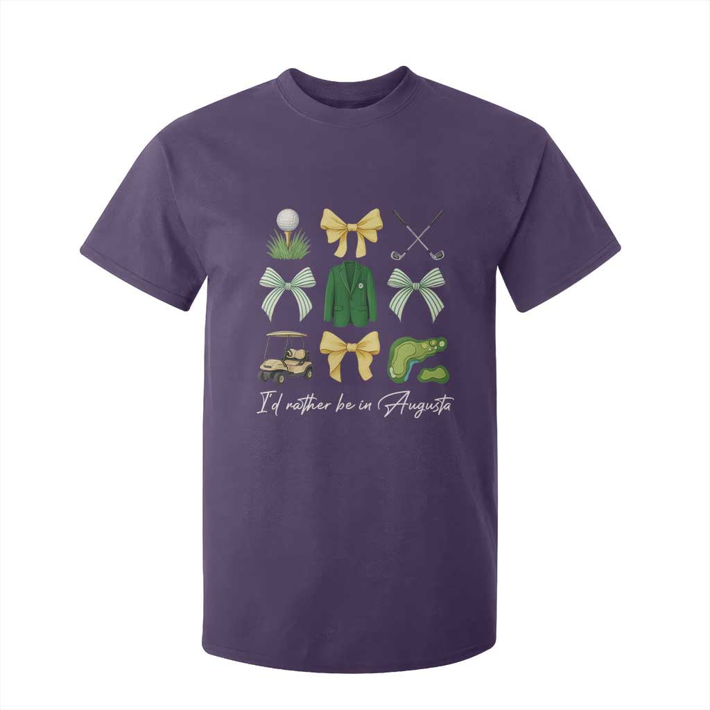 Funny Id Rather Be In Augusta Coquette Golfer T Shirt For Kid Georgia Golf Traditions Golfing Fan Aesthetic TS02 Purple Print Your Wear