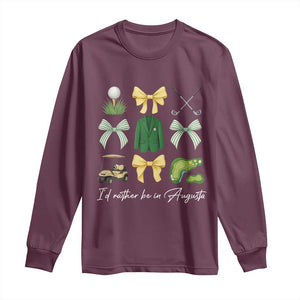 Funny Id Rather Be In Augusta Coquette Golfer Long Sleeve Shirt Georgia Golf Traditions Golfing Fan Aesthetic TS02 Maroon Print Your Wear