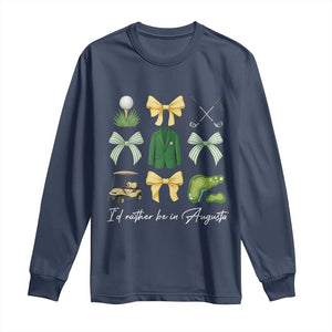 Funny Id Rather Be In Augusta Coquette Golfer Long Sleeve Shirt Georgia Golf Traditions Golfing Fan Aesthetic TS02 Navy Print Your Wear