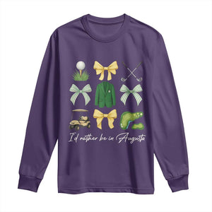 Funny Id Rather Be In Augusta Coquette Golfer Long Sleeve Shirt Georgia Golf Traditions Golfing Fan Aesthetic TS02 Purple Print Your Wear