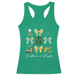 Funny Id Rather Be In Augusta Coquette Golfer Racerback Tank Top Georgia Golf Traditions Golfing Fan Aesthetic TS02 Irish Green Print Your Wear