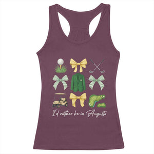 Funny Id Rather Be In Augusta Coquette Golfer Racerback Tank Top Georgia Golf Traditions Golfing Fan Aesthetic TS02 Maroon Print Your Wear