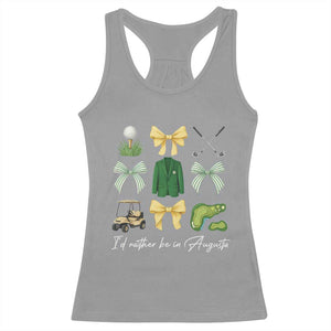 Funny Id Rather Be In Augusta Coquette Golfer Racerback Tank Top Georgia Golf Traditions Golfing Fan Aesthetic TS02 Sport Gray Print Your Wear
