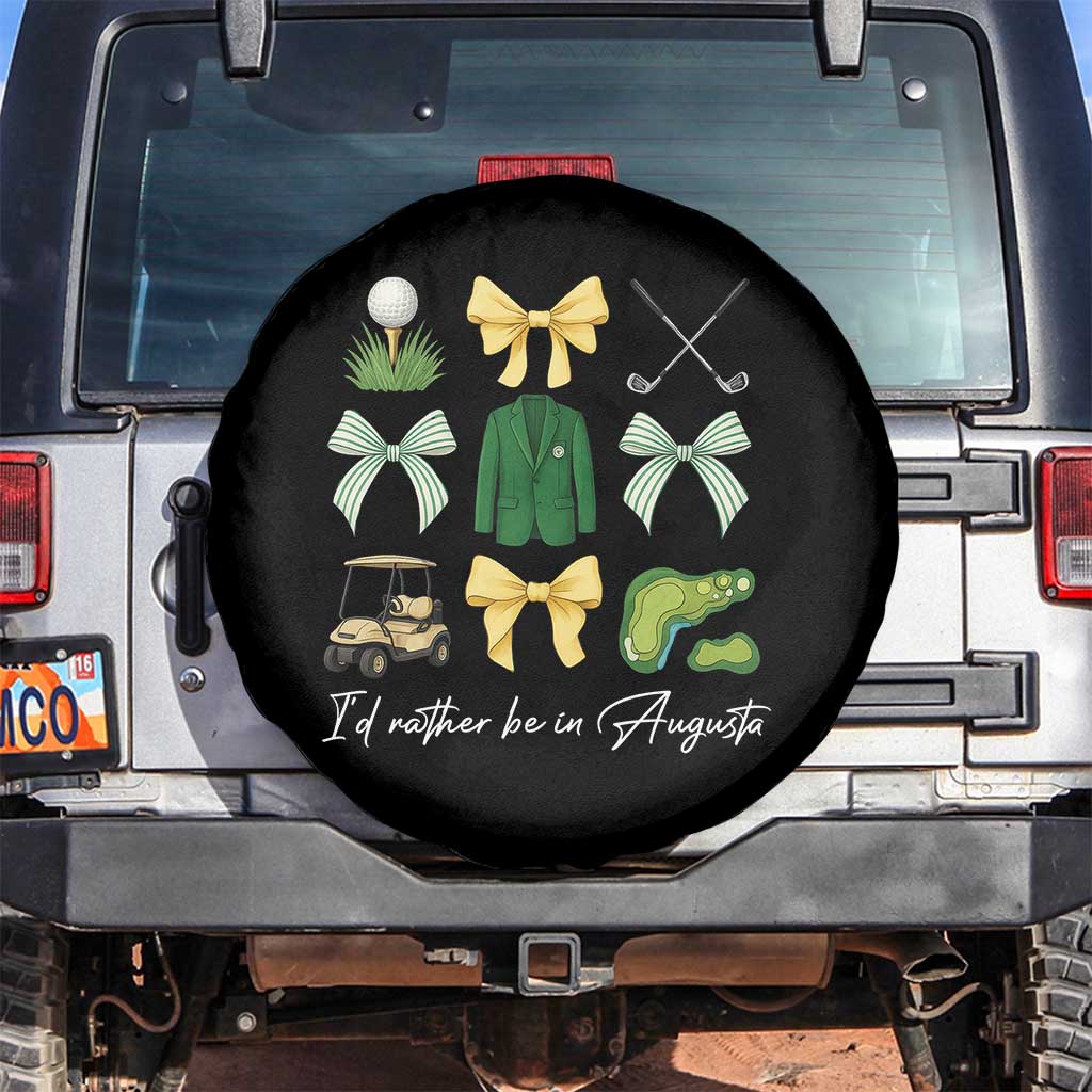 Funny Id Rather Be In Augusta Coquette Golfer Spare Tire Cover Georgia Golf Traditions Golfing Fan Aesthetic TS02 No hole Black Print Your Wear