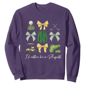 Funny Id Rather Be In Augusta Coquette Golfer Sweatshirt Georgia Golf Traditions Golfing Fan Aesthetic TS02 Purple Print Your Wear