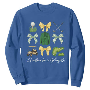Funny Id Rather Be In Augusta Coquette Golfer Sweatshirt Georgia Golf Traditions Golfing Fan Aesthetic TS02 Royal Blue Print Your Wear