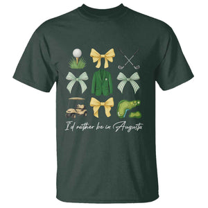 Funny Id Rather Be In Augusta Coquette Golfer T Shirt Georgia Golf Traditions Golfing Fan Aesthetic TS02 Dark Forest Green Print Your Wear