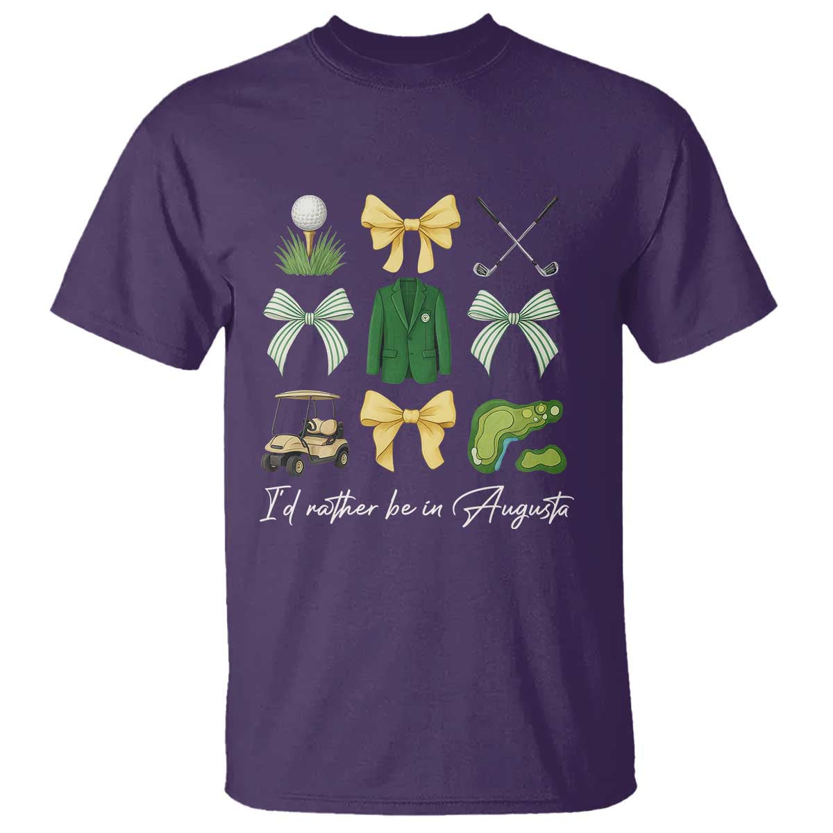 Funny Id Rather Be In Augusta Coquette Golfer T Shirt Georgia Golf Traditions Golfing Fan Aesthetic TS02 Purple Print Your Wear