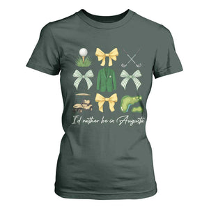 Funny Id Rather Be In Augusta Coquette Golfer T Shirt For Women Georgia Golf Traditions Golfing Fan Aesthetic TS02 Dark Forest Green Print Your Wear