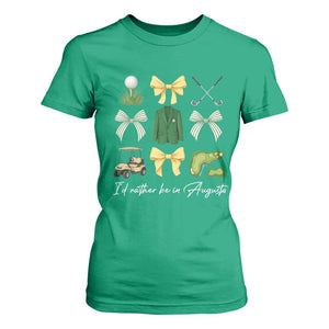 Funny Id Rather Be In Augusta Coquette Golfer T Shirt For Women Georgia Golf Traditions Golfing Fan Aesthetic TS02 Irish Green Print Your Wear