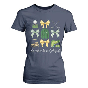 Funny Id Rather Be In Augusta Coquette Golfer T Shirt For Women Georgia Golf Traditions Golfing Fan Aesthetic TS02 Navy Print Your Wear