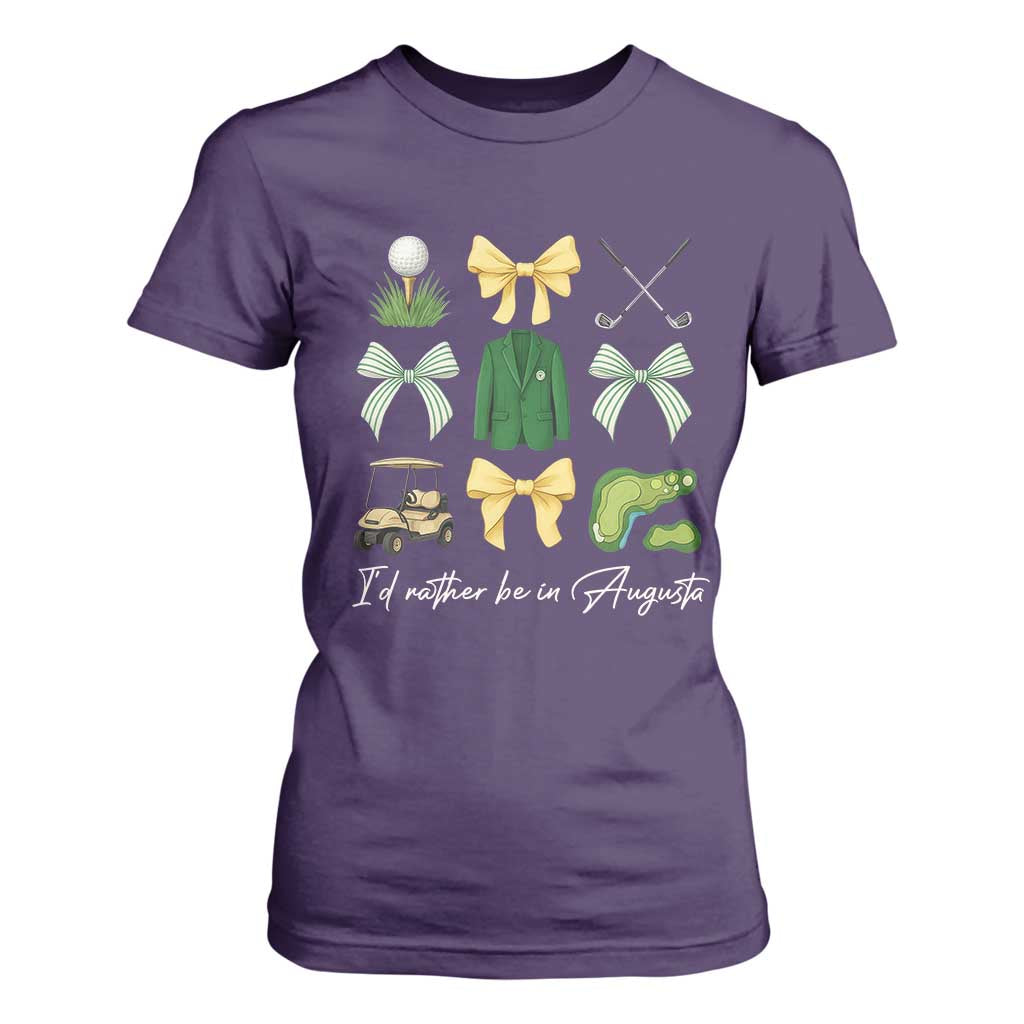 Funny Id Rather Be In Augusta Coquette Golfer T Shirt For Women Georgia Golf Traditions Golfing Fan Aesthetic TS02 Purple Print Your Wear