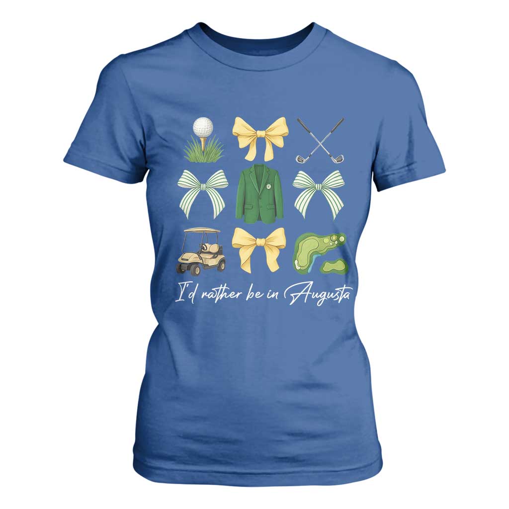 Funny Id Rather Be In Augusta Coquette Golfer T Shirt For Women Georgia Golf Traditions Golfing Fan Aesthetic TS02 Royal Blue Print Your Wear