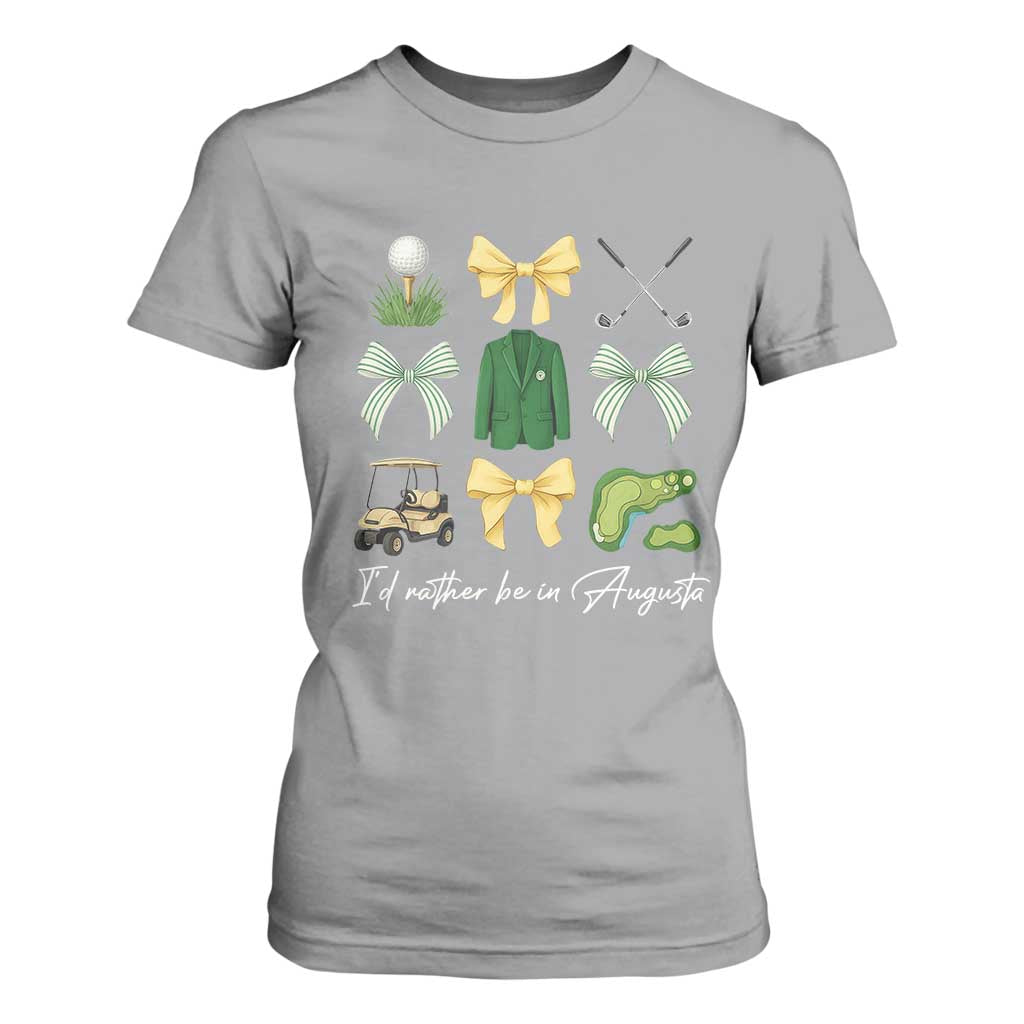 Funny Id Rather Be In Augusta Coquette Golfer T Shirt For Women Georgia Golf Traditions Golfing Fan Aesthetic TS02 Sport Gray Print Your Wear