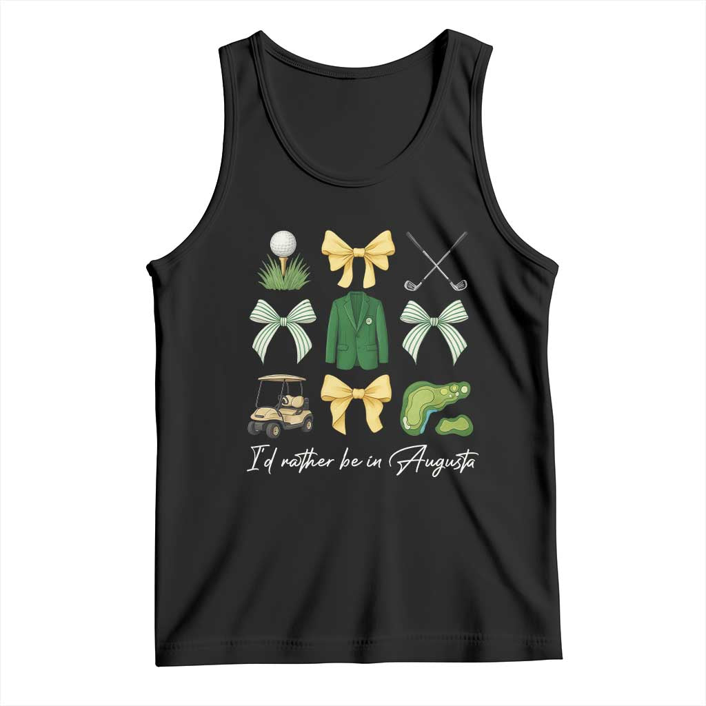 Funny Id Rather Be In Augusta Coquette Golfer Tank Top Georgia Golf Traditions Golfing Fan Aesthetic TS02 Black Print Your Wear