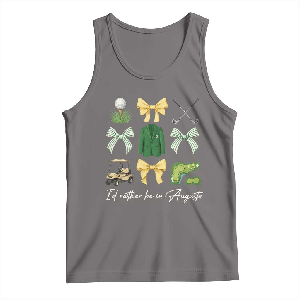 Funny Id Rather Be In Augusta Coquette Golfer Tank Top Georgia Golf Traditions Golfing Fan Aesthetic TS02 Deep Heather Print Your Wear