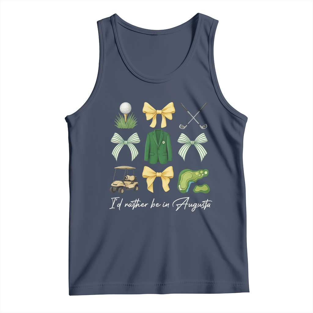Funny Id Rather Be In Augusta Coquette Golfer Tank Top Georgia Golf Traditions Golfing Fan Aesthetic TS02 Navy Print Your Wear