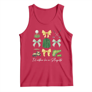 Funny Id Rather Be In Augusta Coquette Golfer Tank Top Georgia Golf Traditions Golfing Fan Aesthetic TS02 Red Print Your Wear