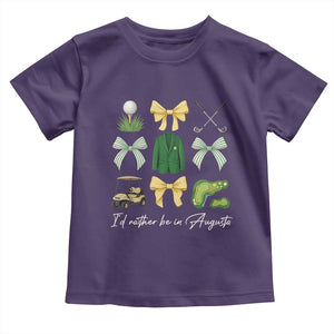 Funny Id Rather Be In Augusta Coquette Golfer Toddler T Shirt Georgia Golf Traditions Golfing Fan Aesthetic TS02 Purple Print Your Wear