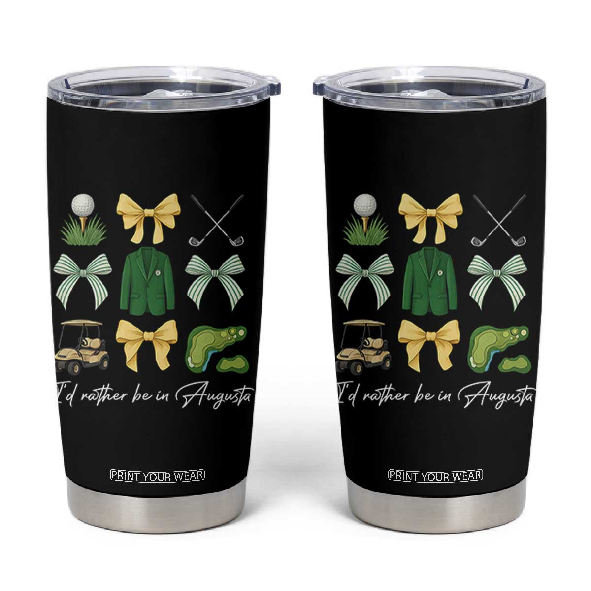 Funny Id Rather Be In Augusta Coquette Golfer Tumbler Cup Georgia Golf Traditions Golfing Fan Aesthetic TS02 Black Print Your Wear