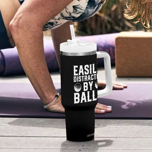 Easily Distracted By Balls Funny Golfer Tumbler With Handle Sarcastic Golfing Humor for Golf Dads n Men TS02 Print Your Wear