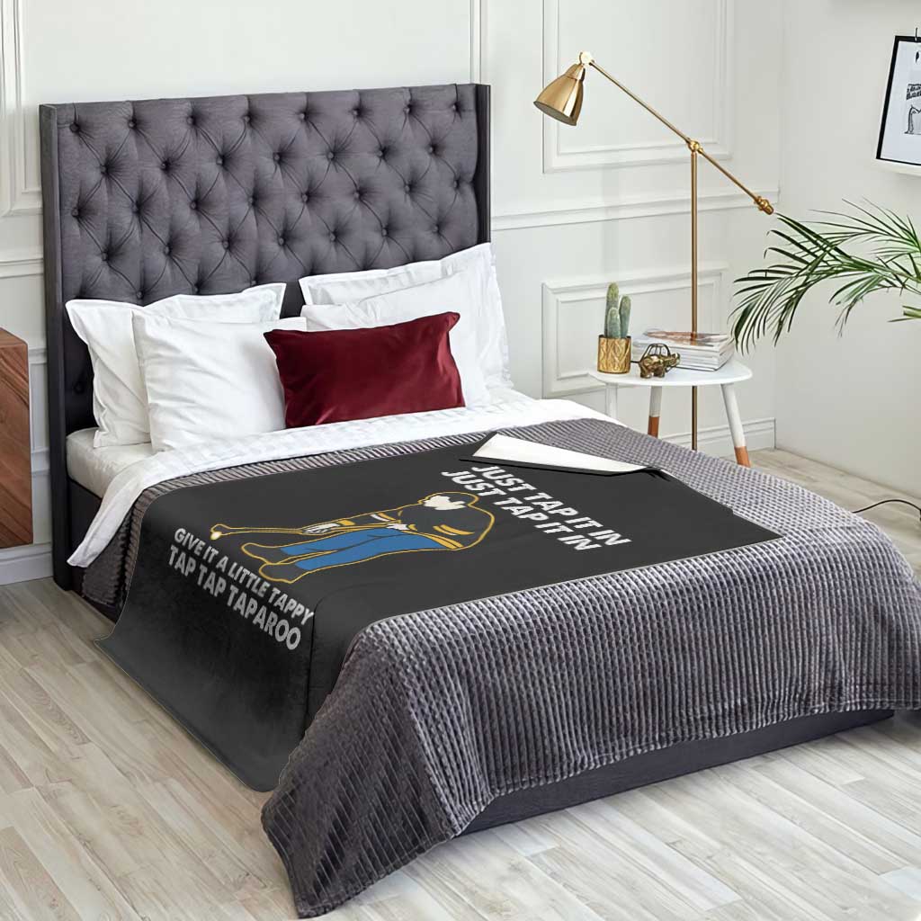 Just Tap It In Funny Golfer Throw Blanket Tappy Tap Taparoo Putting Golfing Humor Retro Golf Lover TS02 Print Your Wear