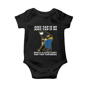 Just Tap It In Funny Golfer Baby Onesie Tappy Tap Taparoo Putting Golfing Humor Retro Golf Lover TS02 Black Print Your Wear